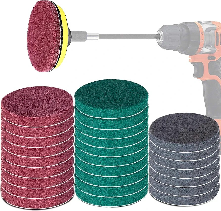 31 Pc Drill Scour Attachment Set 4″ Red/Green/Gray – Tub & Tile Power Scrubber