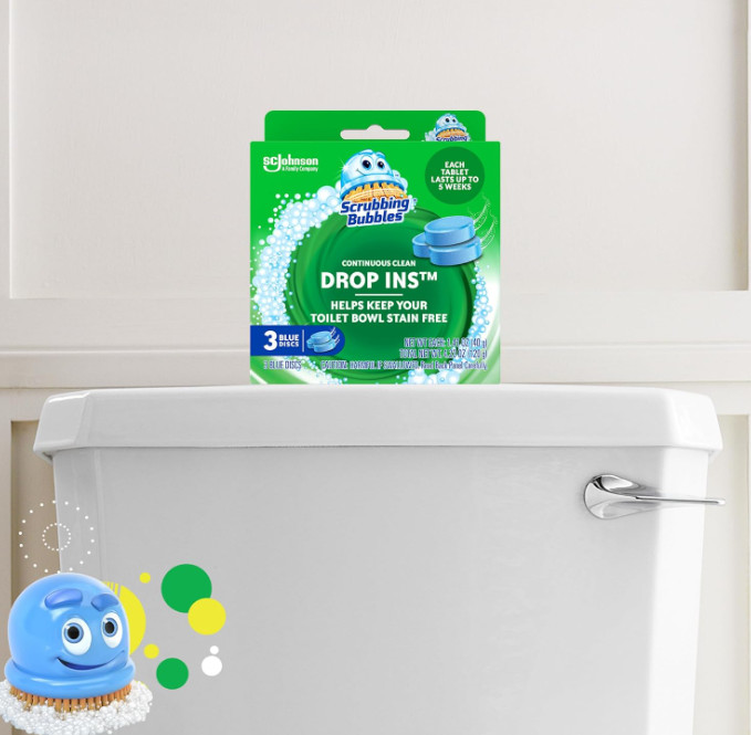 Scrubbing Bubbles Continuous Clean Toilet Drop-Ins, Automatic Blue Toilet Bowl C