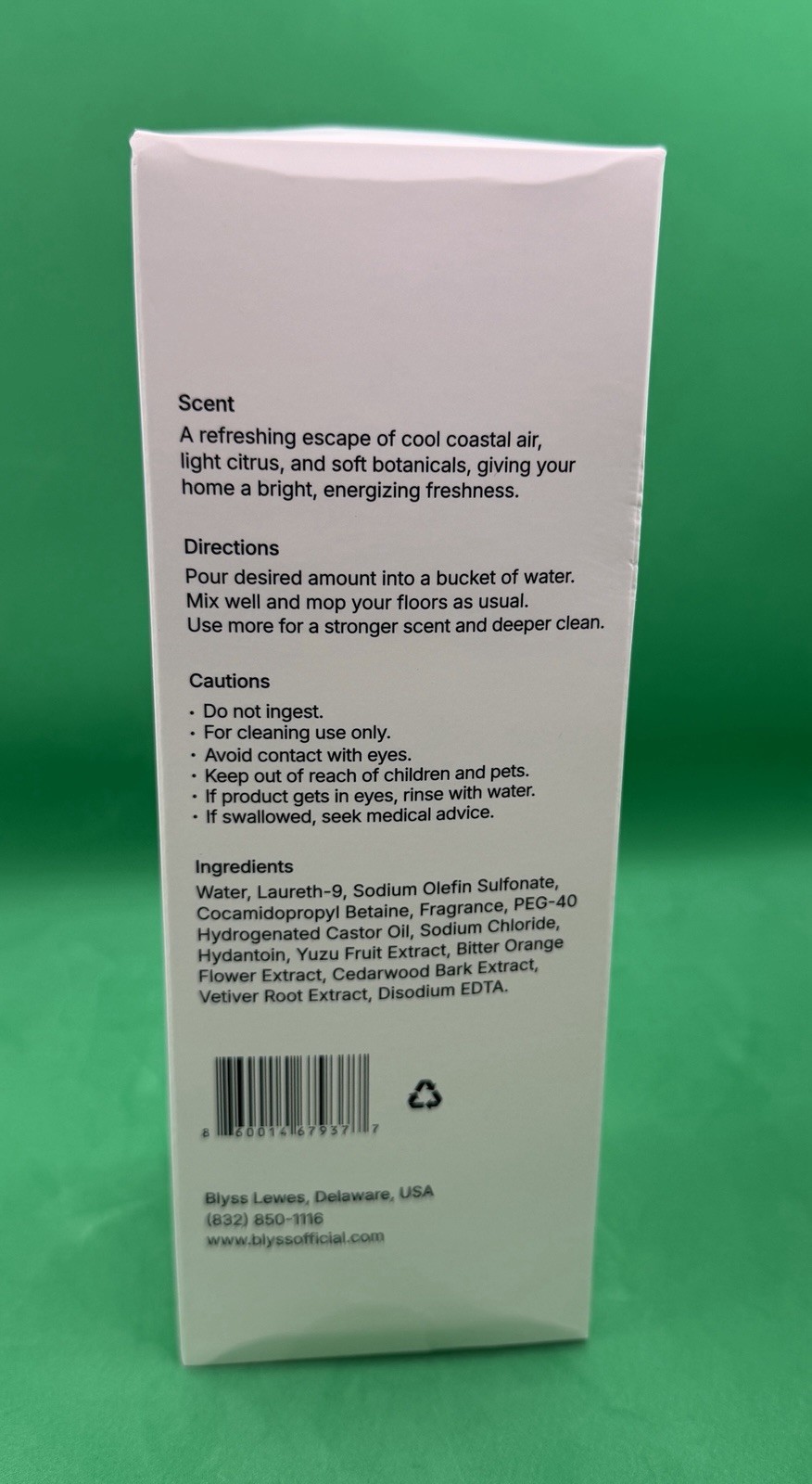 Blyss Mop Soap Cleaning Concentrate BAJA 16.9fl oz Exp: 08/2029