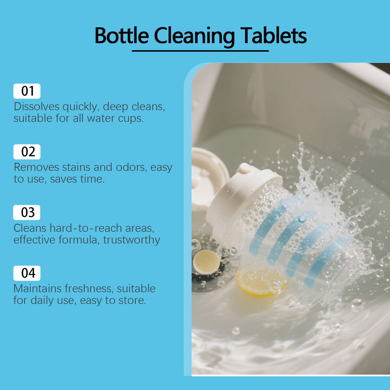 Water Bottle Cleaning Tablets 12pack Chlorinefree And Odorless Cleaner—