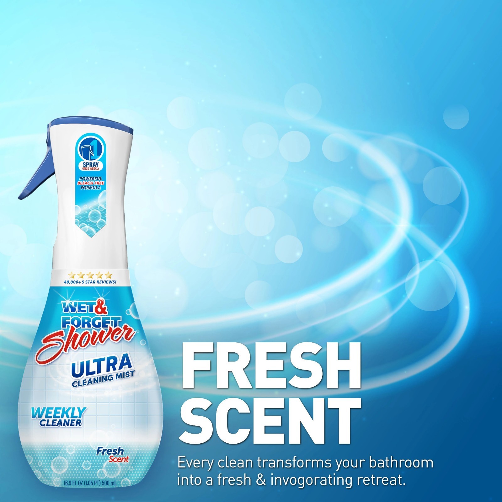 Wet & Forget Fresh Shower Cleaner, Fresh Scent, 16.9 fl oz