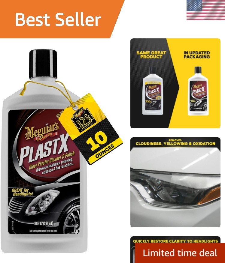 PlastX Clear Plastic Polish, Fast & Easy Clear Plastic Restorer for Headlight…