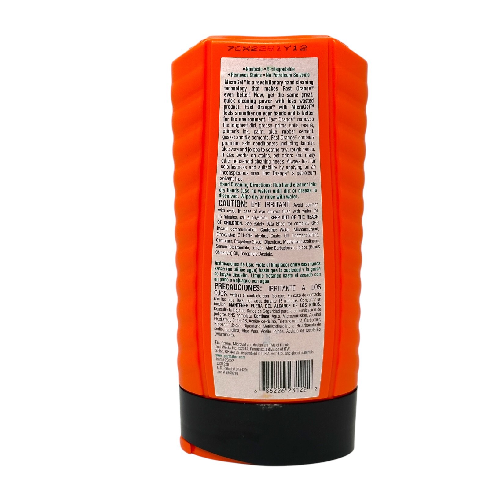 Permatex 23122 Fast Orange Smooth Lotion Hand Cleaner 15 fl oz