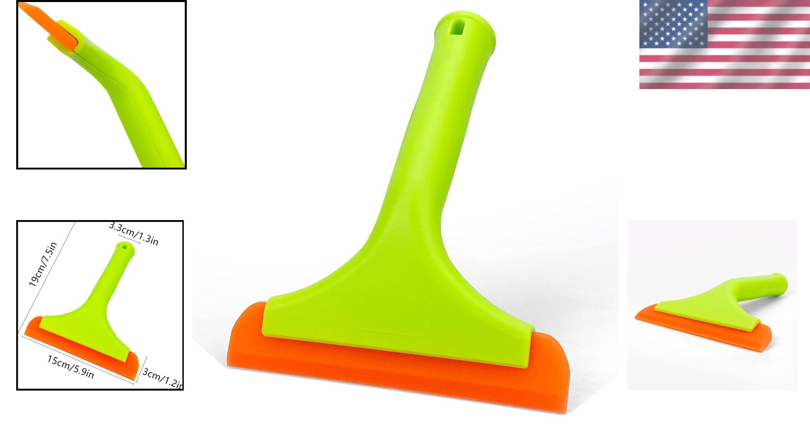 Multipurpose Silicone Squeegee with 7.5″ Handle – Ideal for Windows & Mirrors