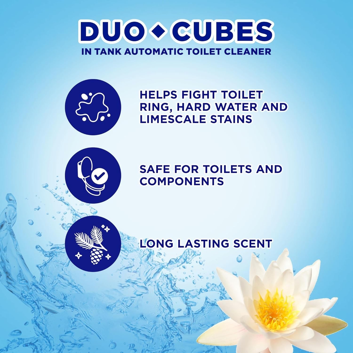 In-Tank Toilet Cleaner Duo-Cubes, Sapphire Waters, 4 Count