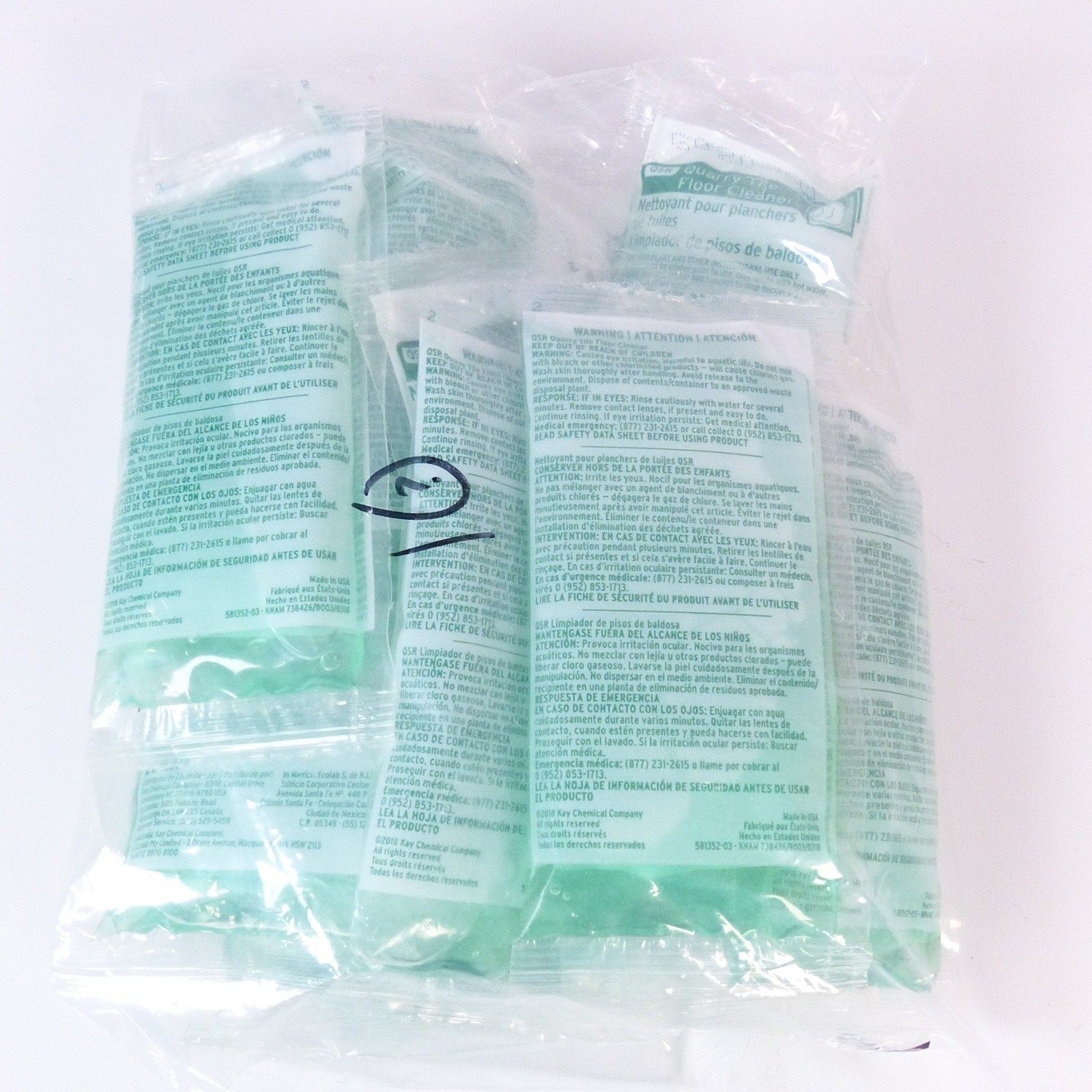 Kay Chemical QSR Quarry Tile Floor Cleaner 10 Packets Commercial Janitorial