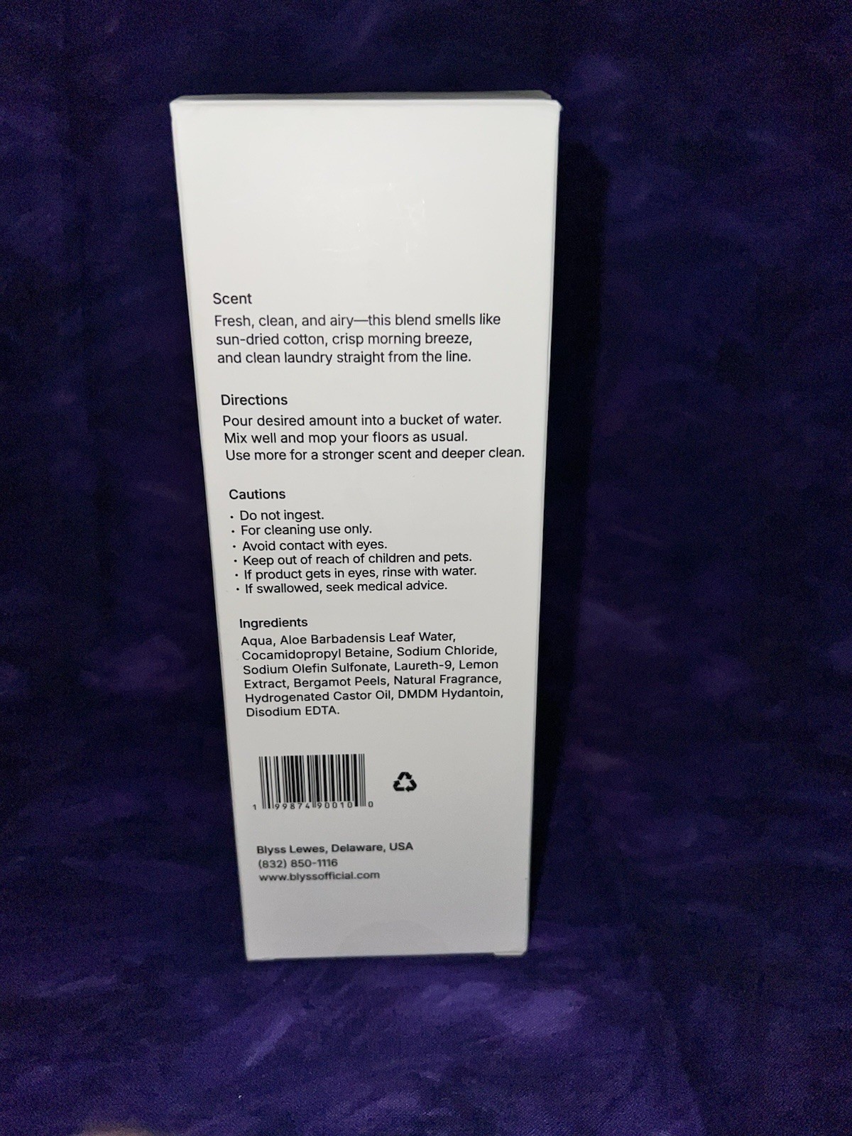 Blyss Sunwashed Linen Mop Soap NIB 16.9 FL OZ. Non-Toxic Deep Cleaning EXP 2029