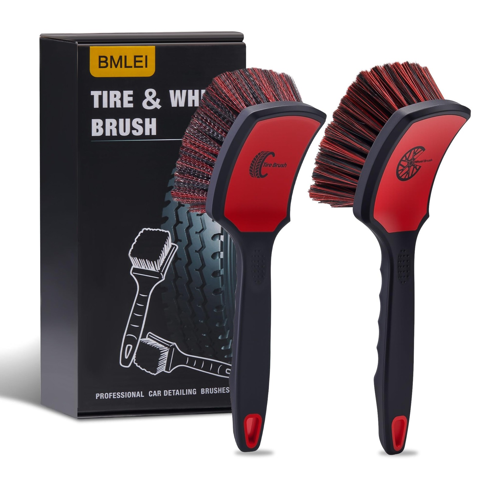Car Wheel & Tire Brush Set – 2 Pack Soft & Stiff Brushes for ScratchFree