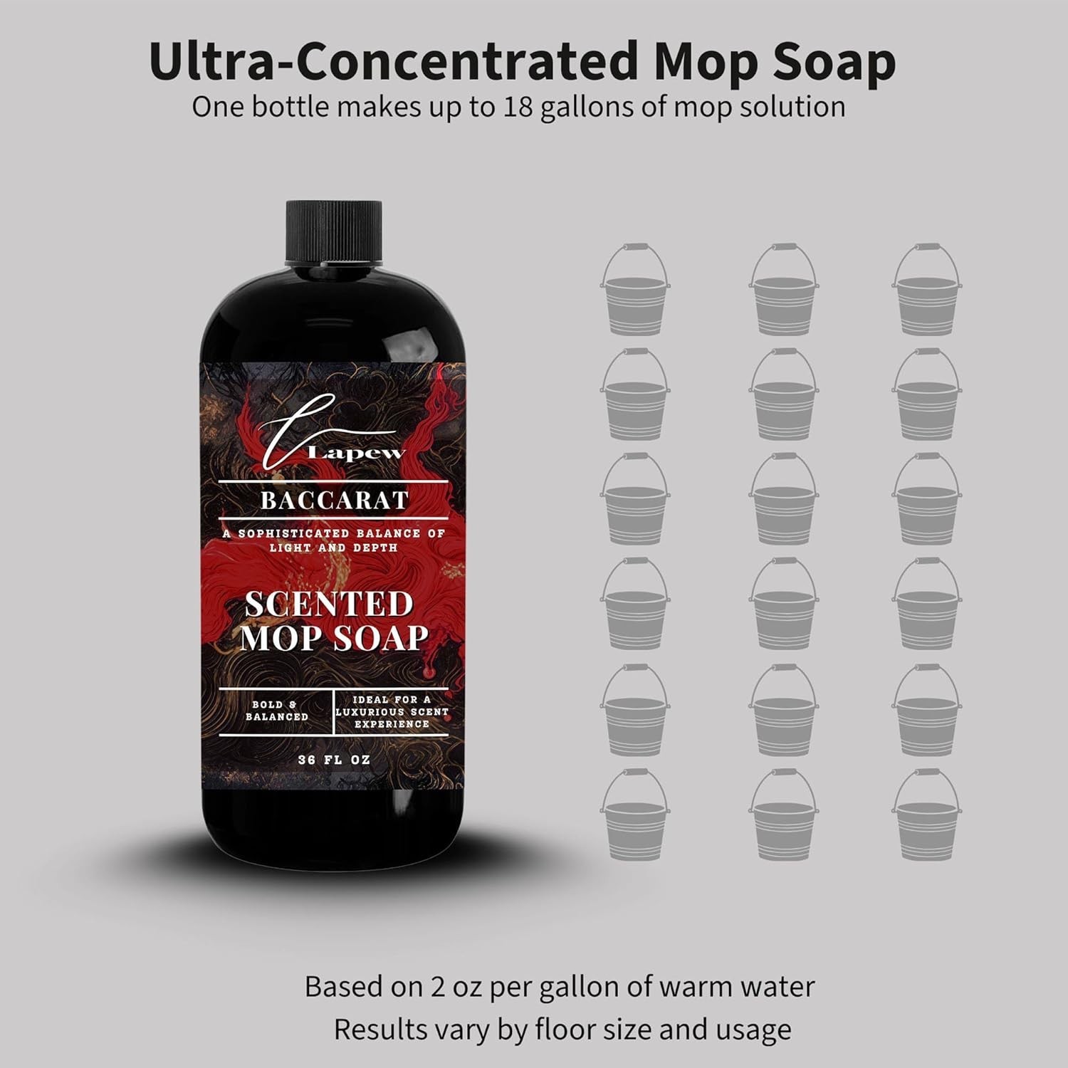 Baccarat Scented Mop Soap – Luxury Floor Cleaner Concentrate for Mopping Tile…
