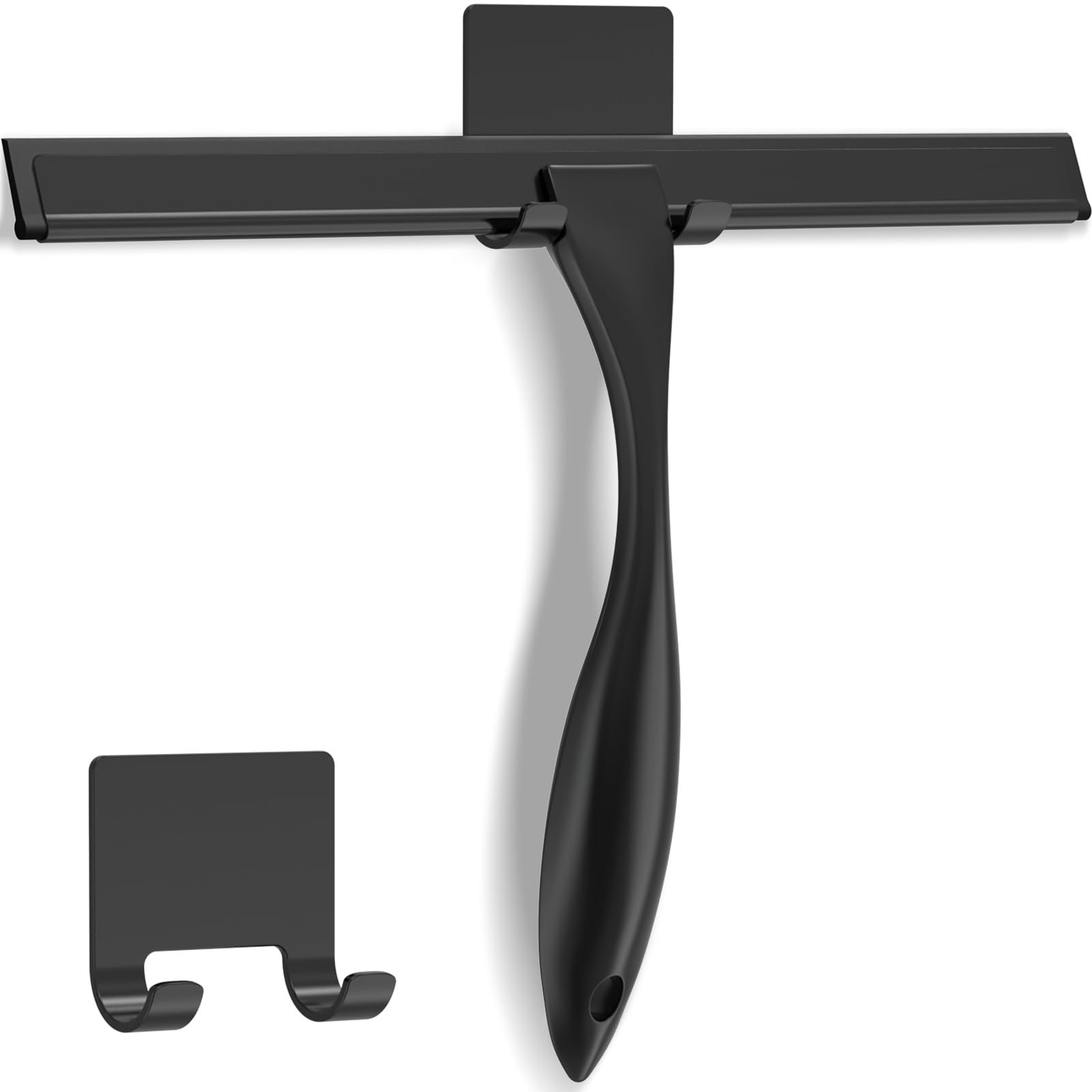 All-Purpose Shower Squeegee for Shower Doors with Adhesive Hooks