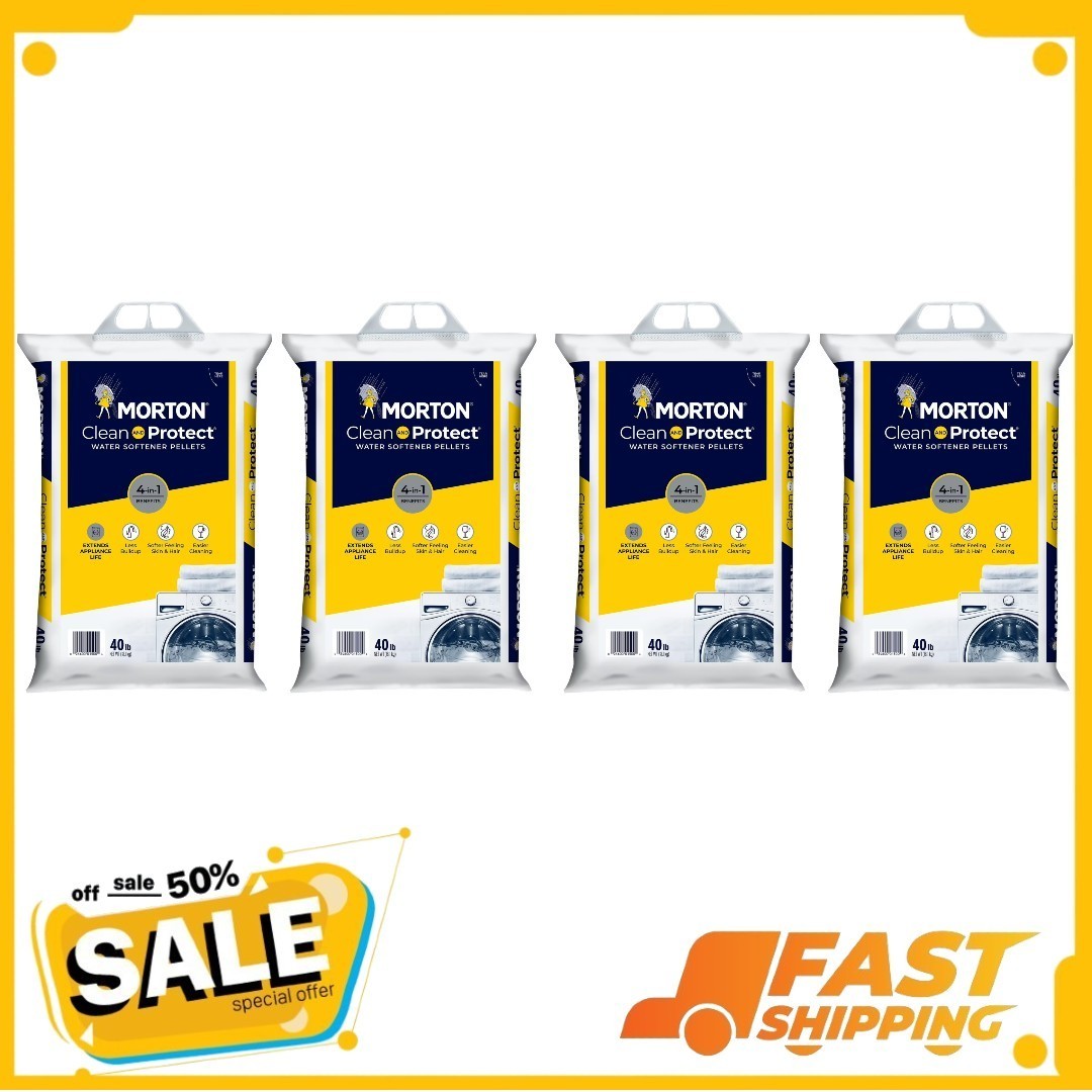 (4 pack) Morton® Clean and Protect Water Softener Salt Pellets, 40 lb Bag