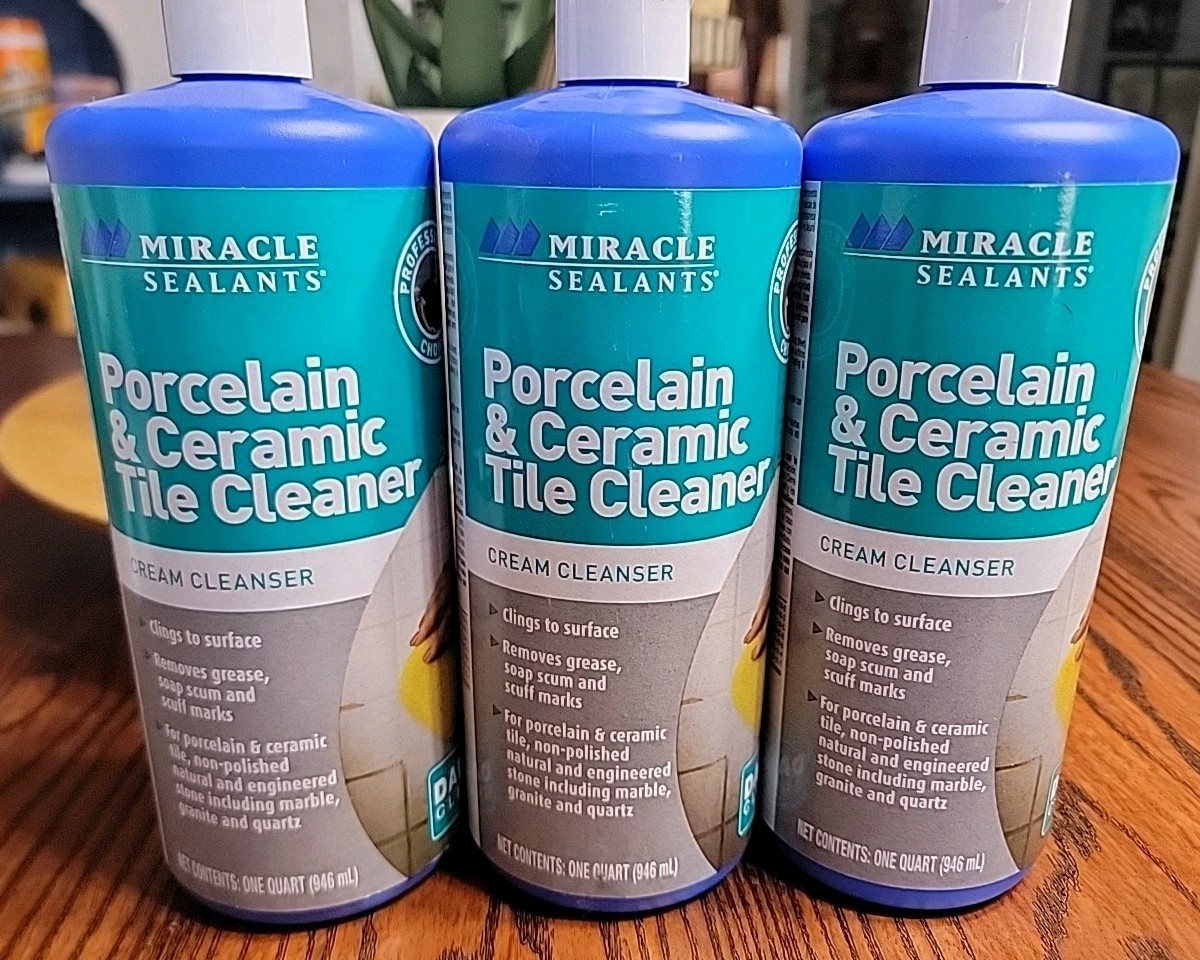 3pk- Miracle Sealants Porcelain & Ceramic Tile Cleaner- Cream Cleanser-1 Qt Btls