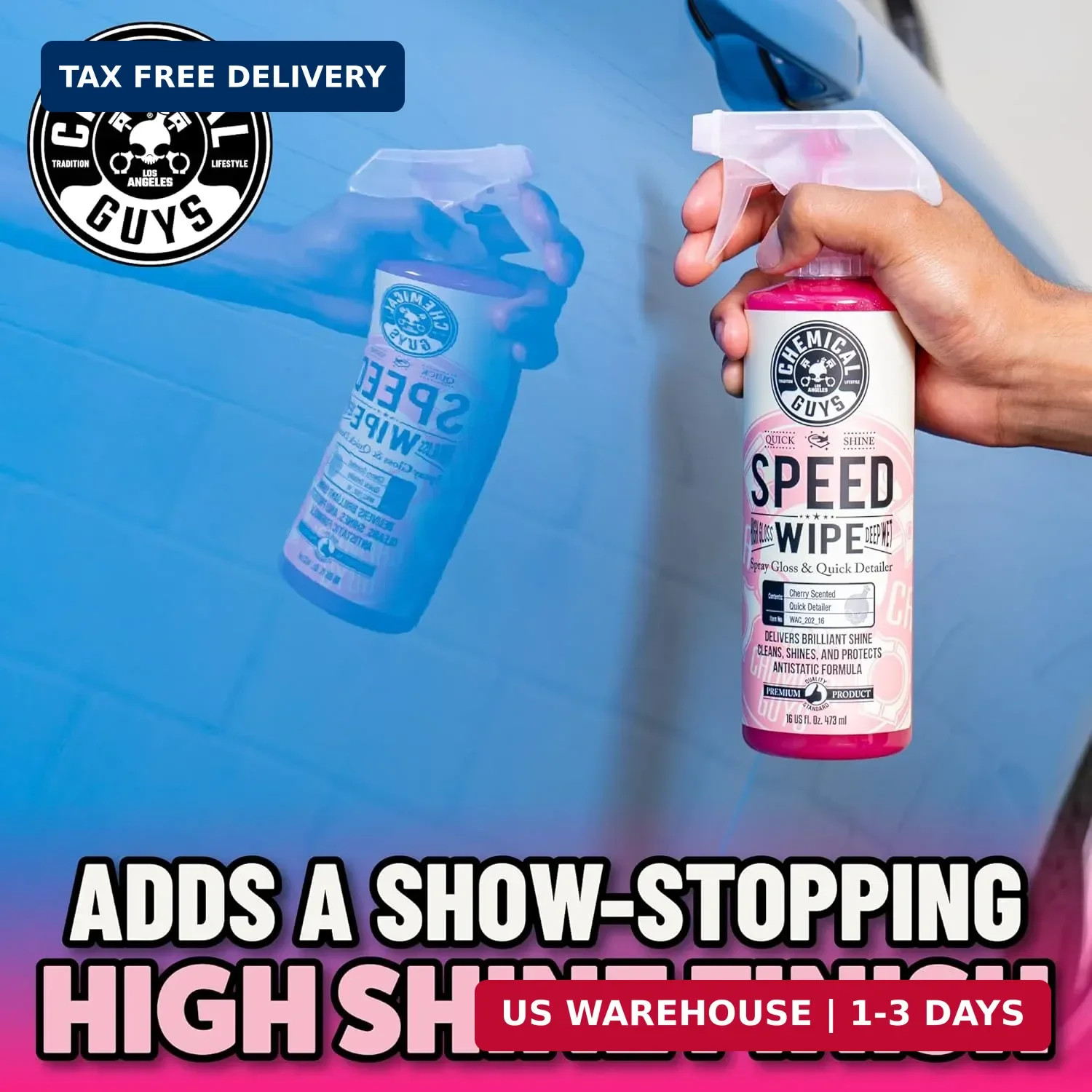 Chemical Guys Speed Wipe Quick Detailer – High Gloss, Streak-Free Shine, Detail