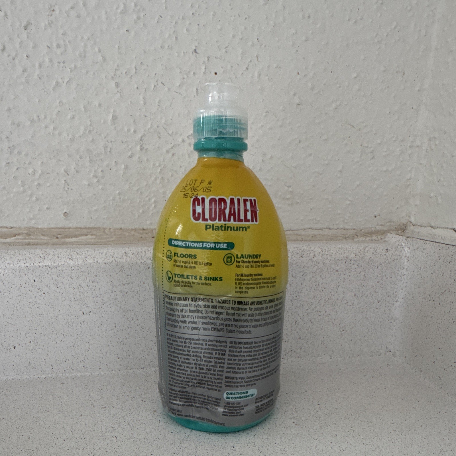 Cloralen Platinum Lemon Fresh Liquid Bleach 20 fl oz 3X Concentrated Whitens