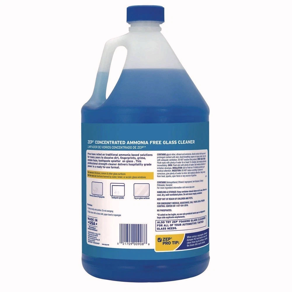 Zep Commercial ZU1120128CT 1 gal. Streak-Free Glass Cleaner – Pleasant (4/CT)