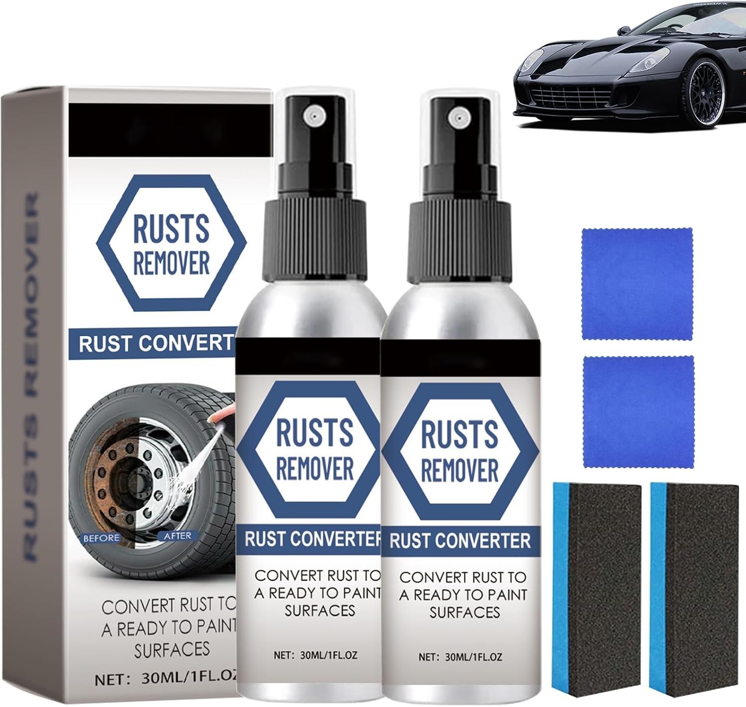2PCS Nexa Rust Remover Spray,2025 Upgrade Rust Remover for Metal,Nexa 2.0 anti R