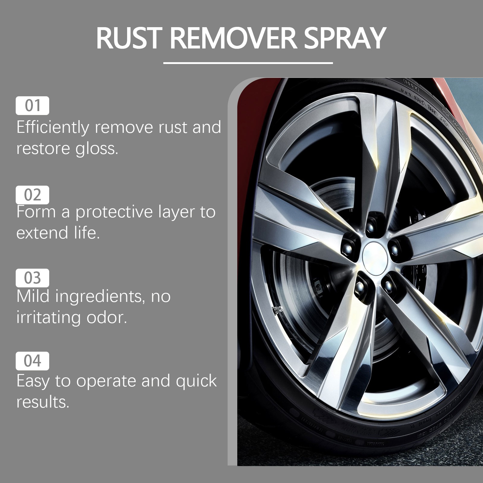 Car Wheel Rust Remover Brake Dust Iron Fallout Cleaner Detailing Spray