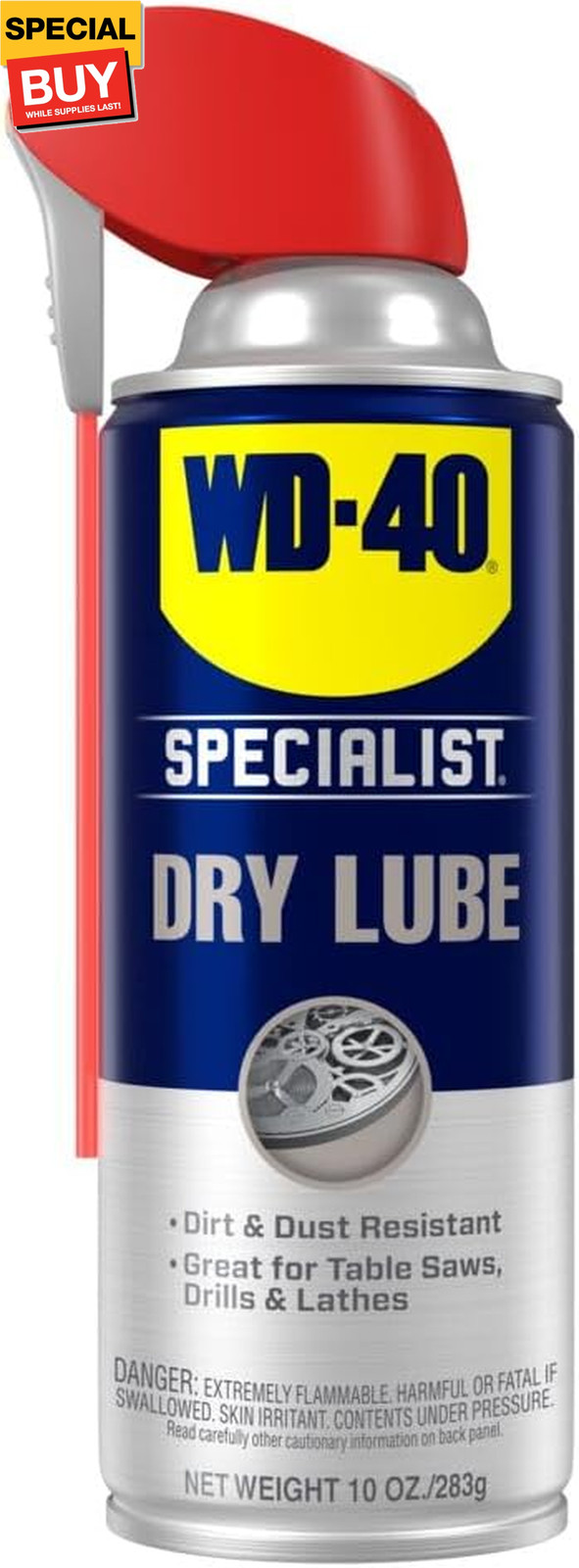 Dry Lube with SMART STRAW SPRAYS 2 WAYS, 10 OZ