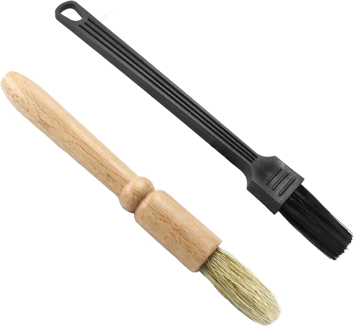 2 Pack Coffee Grinder Cleaning Brush Bean Grain Coffee Grounds Tool Wood Handle