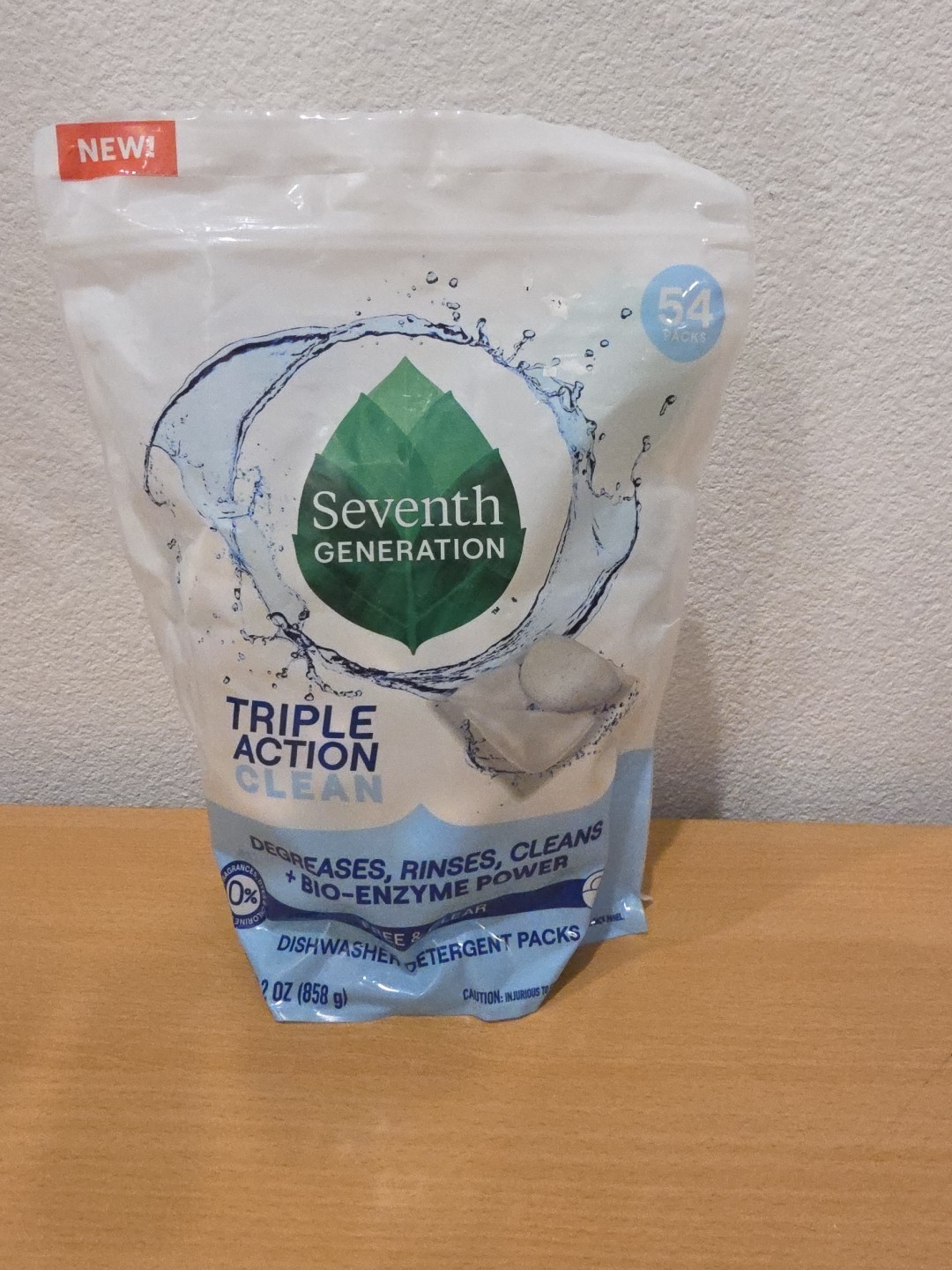 Seventh Generation Triple Action Clean Automatic Dishwasher Detergent Packs 54