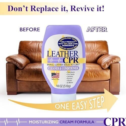 Leather CPR | 2-in-1 Leather Cleaner & Leather Conditioner (18oz) | Cleans