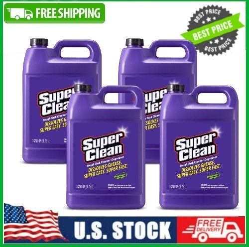 4 Pack Super Clean Tough Task Cleaner-Degreaser – 1 Gallon | 128 Fluid Ounces Pk