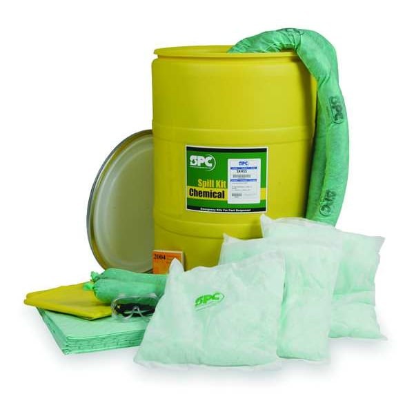 Brady Sko-55 Spill Kit, 40 Gal Volume Absorbed Per Kit, 55 Gal Capacity, Drum,