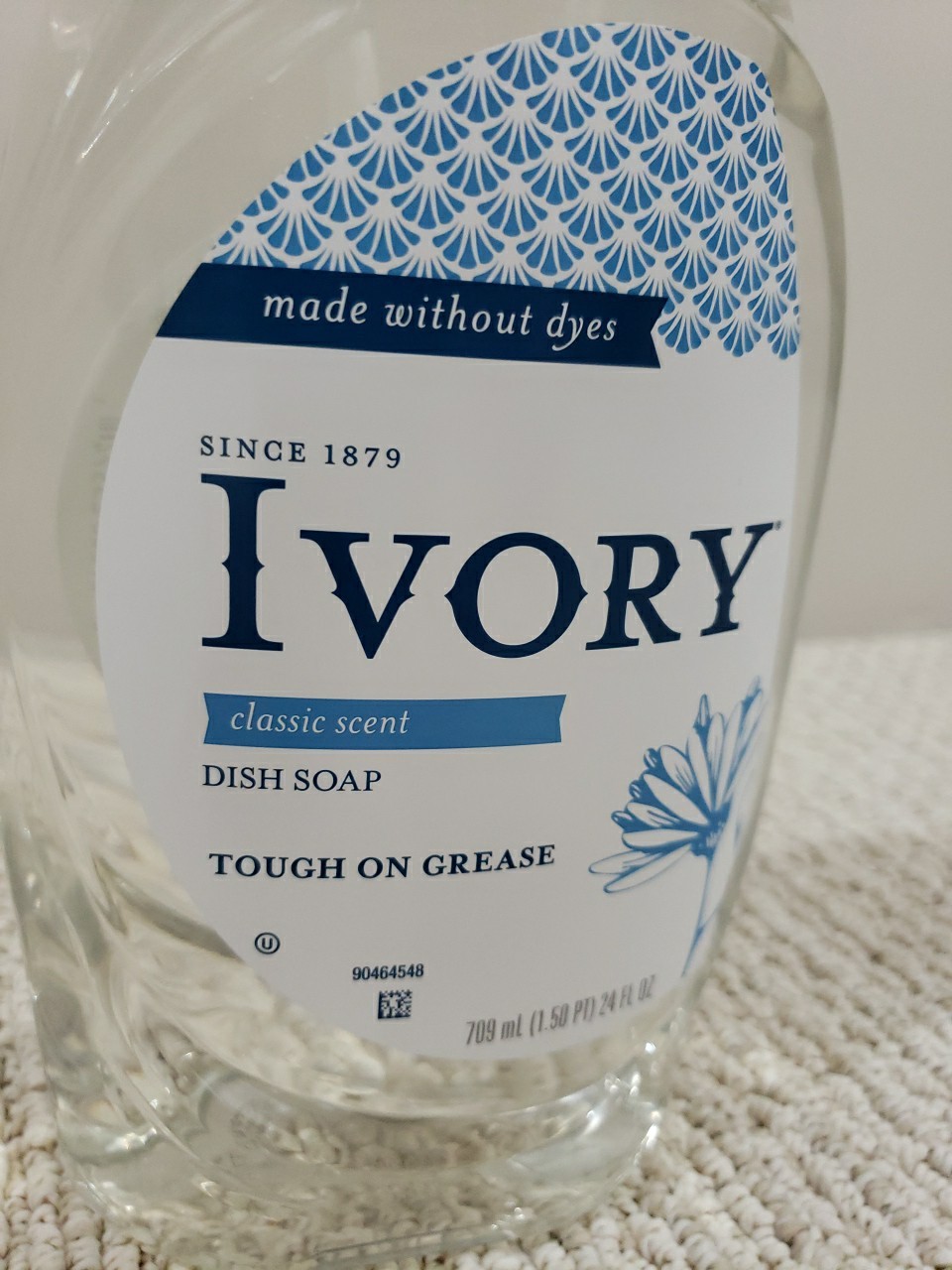 Ivory Dish Detergent Bottle, 24 Ounces, New, Tough On Grease, Classic Scent.