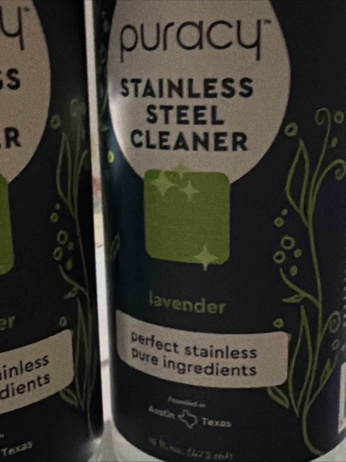 PURACY 🇺🇸 Natural Stainless Steel Cleaner 2- 16fl.oz Lavender Scent