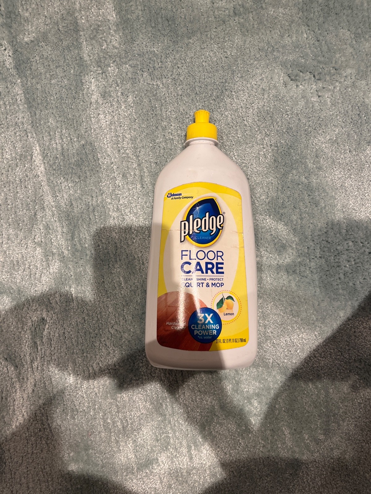 Pledge Floor Care Hardwood Cleaner Squirt & Mop Lemon Scent Polish 27 Oz