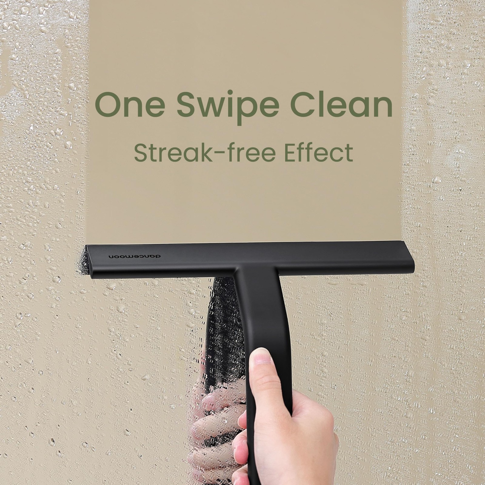 dancemoon JustHang Shower Squeegee for Glass Doors All One Piece Award Winning