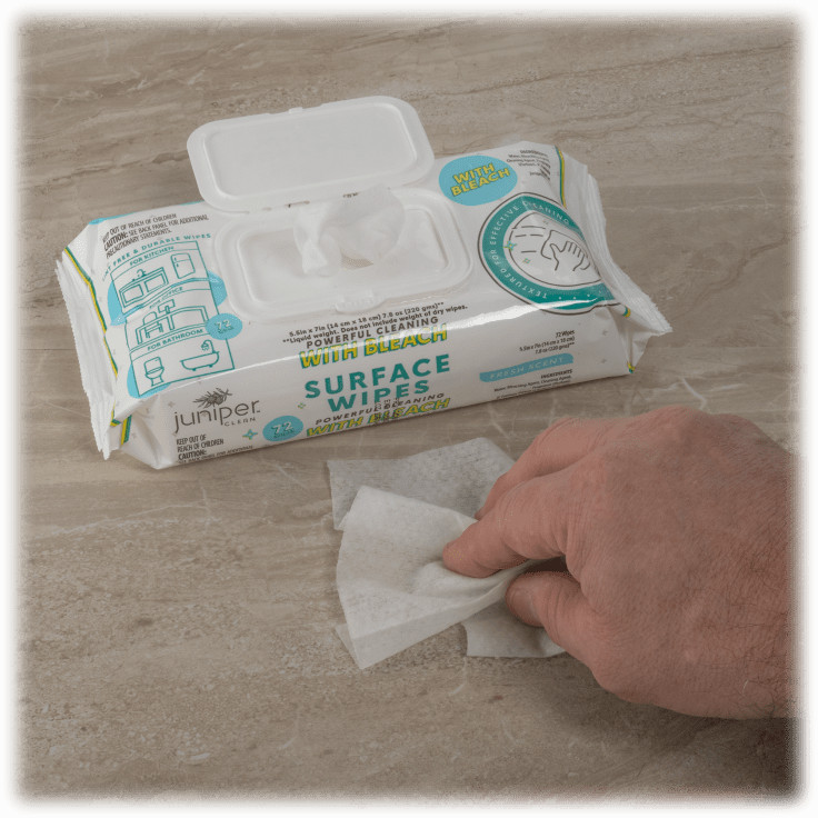 Juniper Clean Multi-Surface Fresh Bleach Scent Wipes – 1 Pack – 72 Count