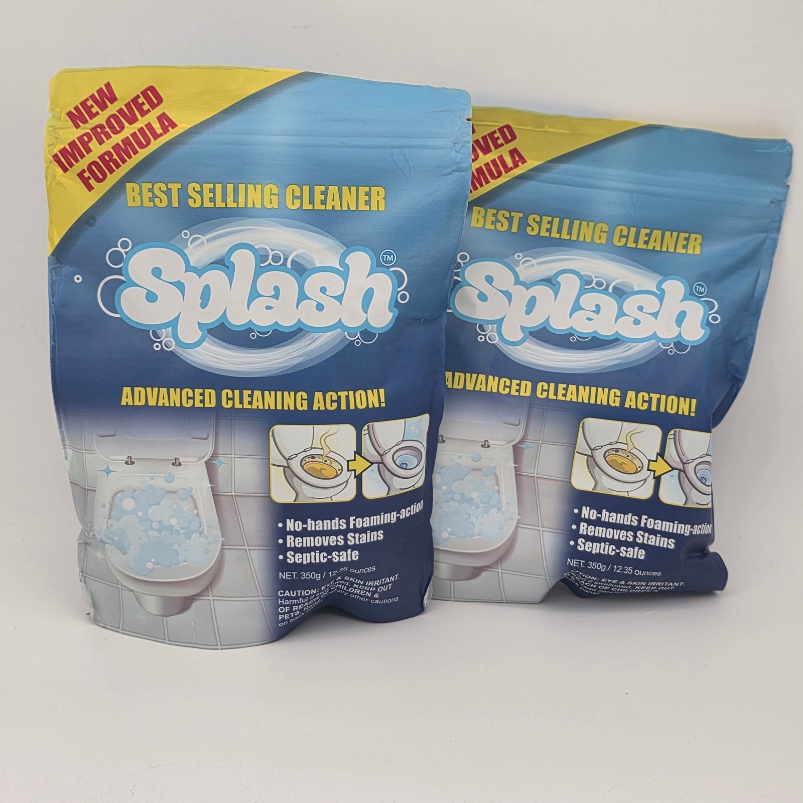 Splash Foam Cleaner 2pk 12.35oz Powder Blue Advanced Toilet Sink Stain Remover