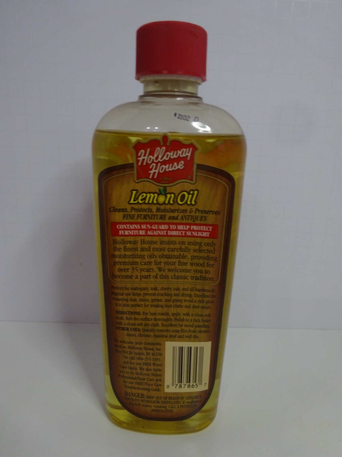 LEMON OIL W/ Sun Guard Moisturize & Preserves For Fine Wood Holloway House