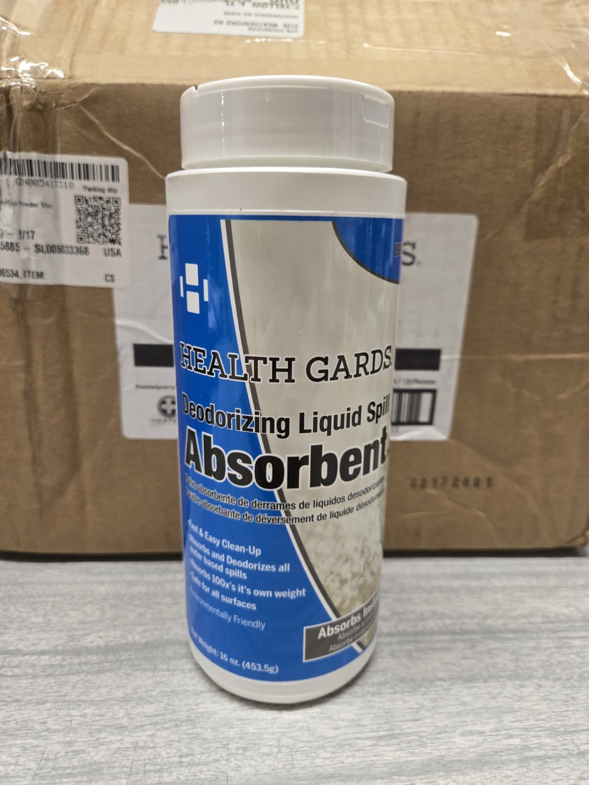 Health Gards Deodorizing Liquid Spill Absorbent- 16oz Each- CASE OF 12