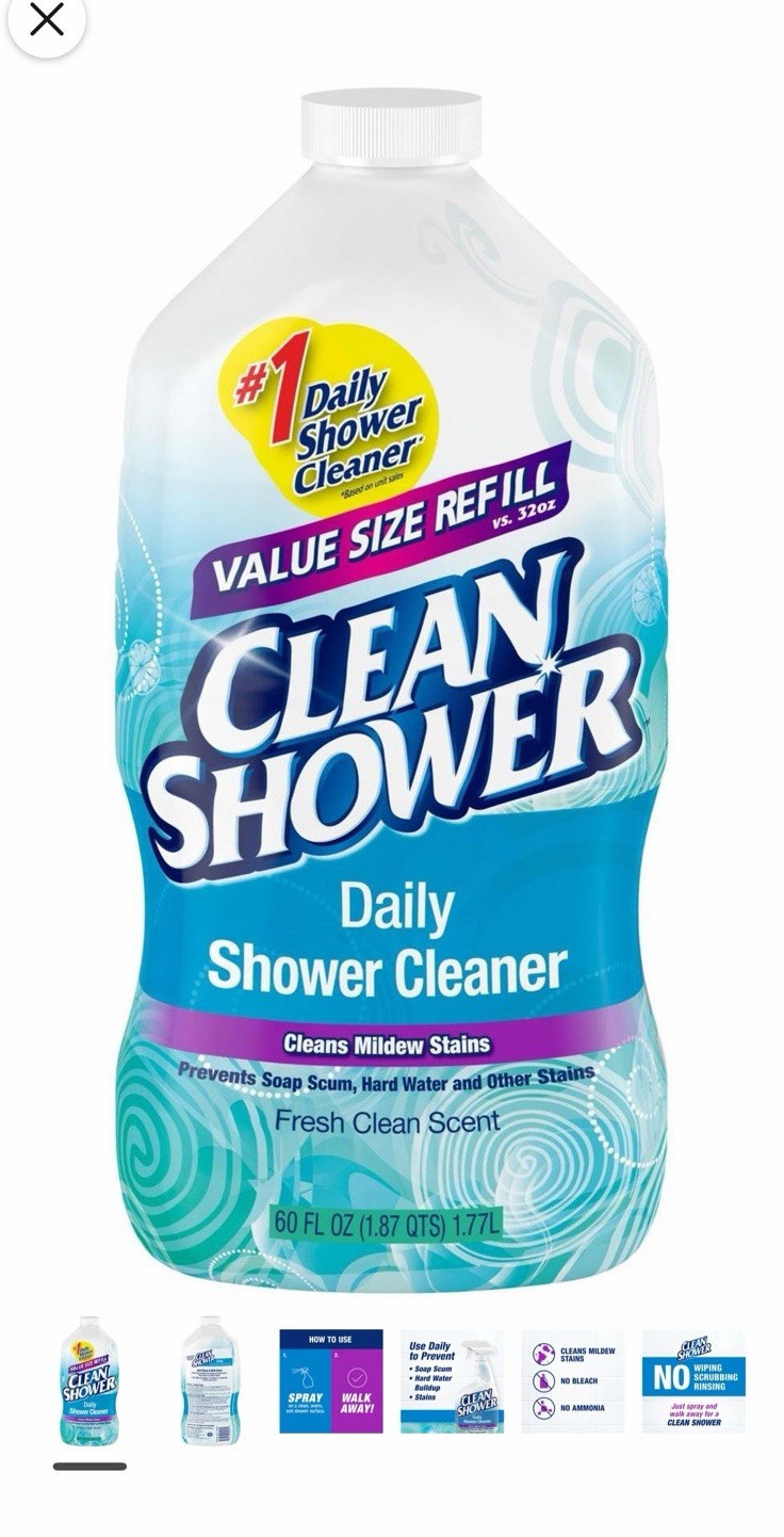 Clean Shower Daily Shower Cleaner Refill Fresh Clean Scent 60 fl oz No Bleach