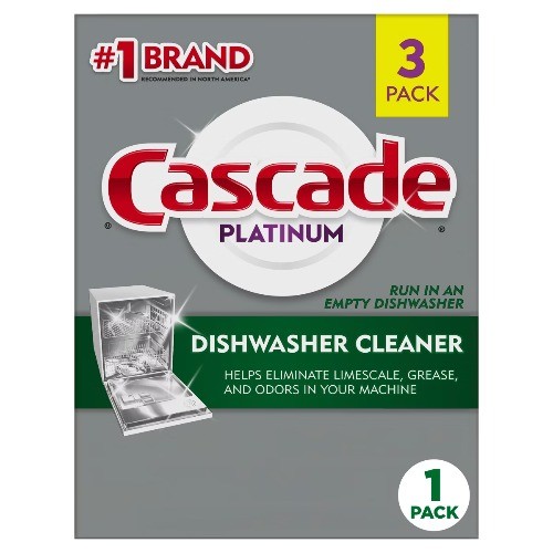 Cascade Platinum Dishwasher Cleaner – 3ct: Phosphate-Free, Scented, Tablet Form