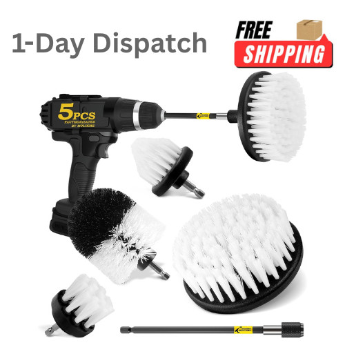 .Holikme Drill Brush Set 5Pack Power Scrubber Car Carpet Tile Cleaning Kit