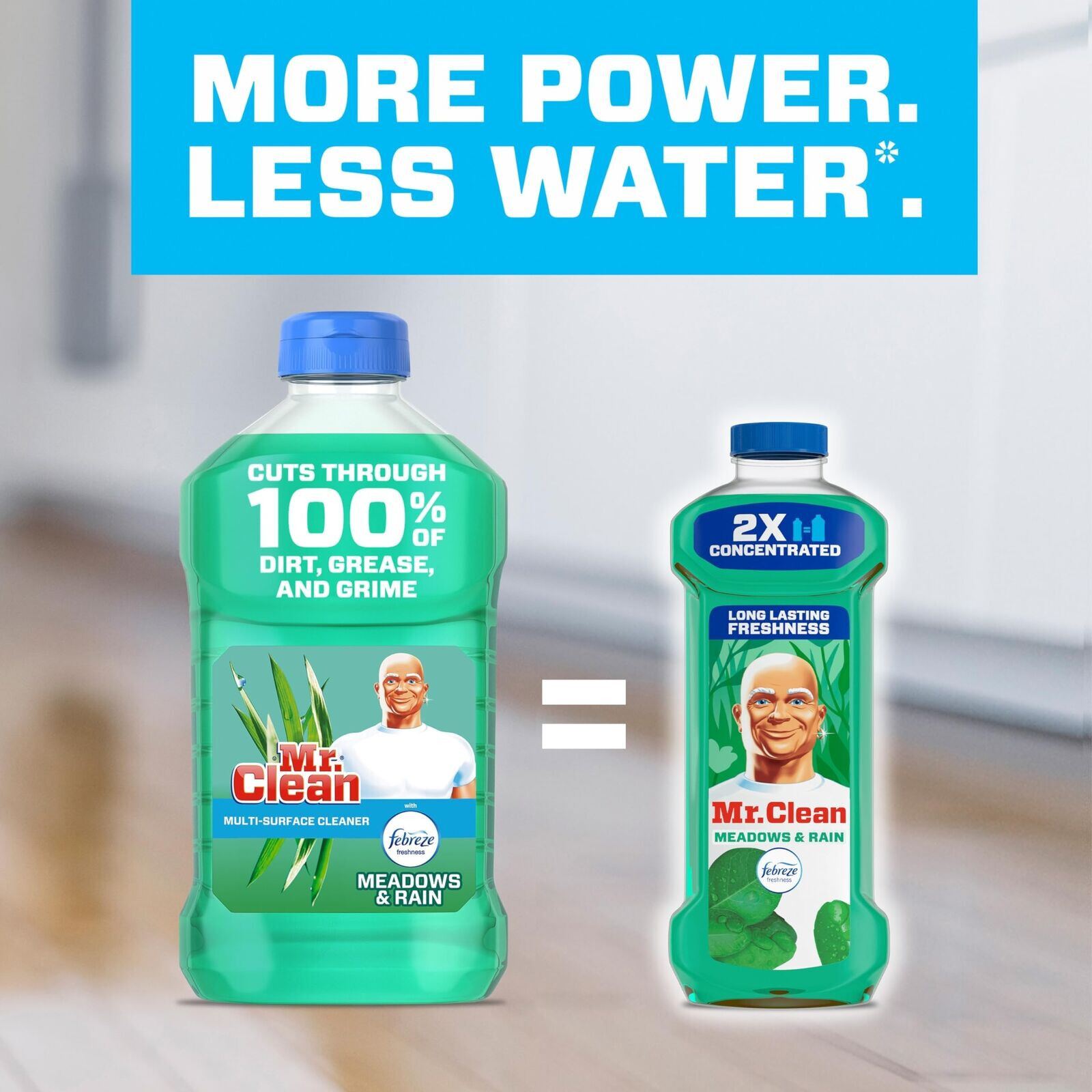 Mr. Clean 2X Concentrated All Purpose Cleaner Febreze Meadows Rain Scent – 41 oz