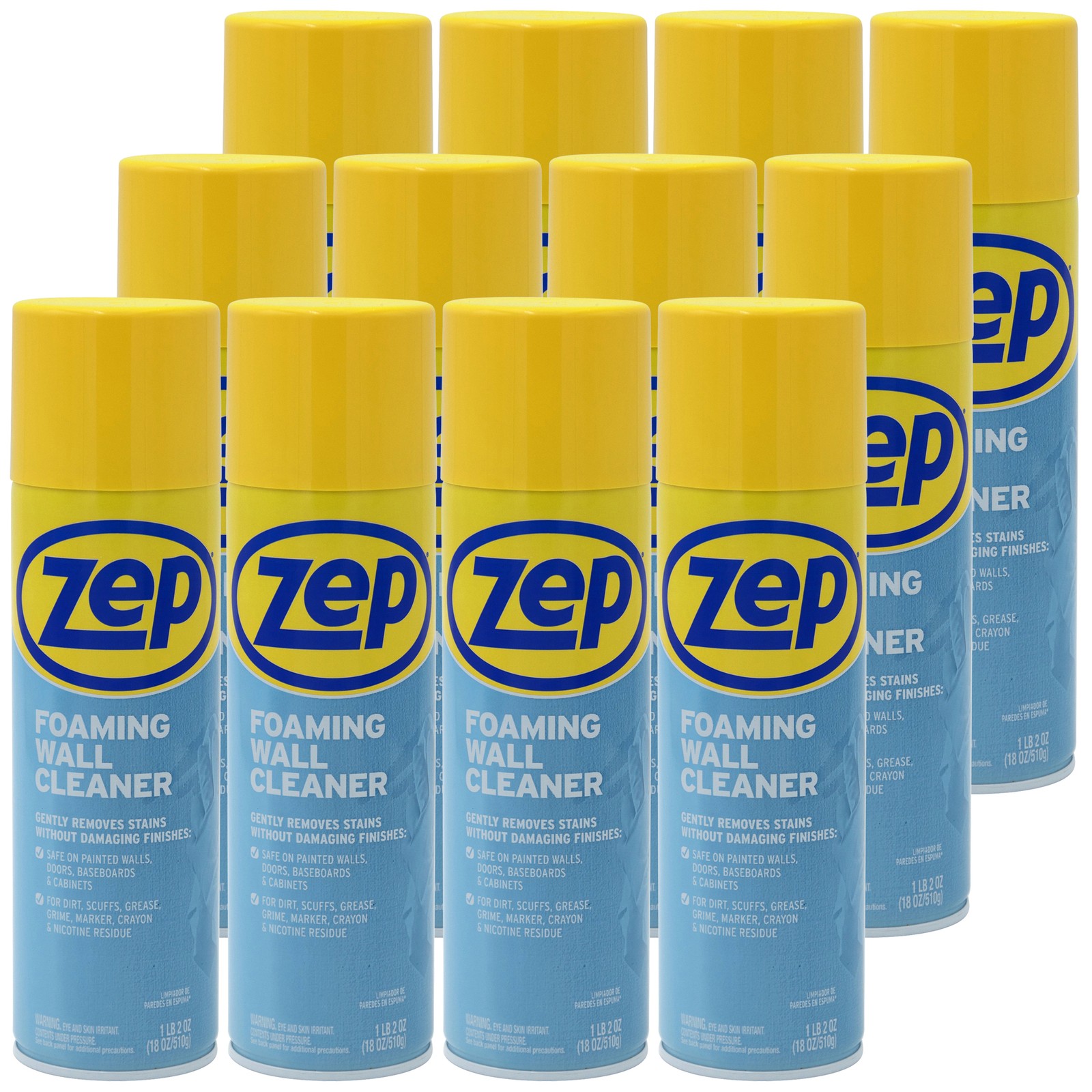 Zep Foaming Wall Cleaner – 18 oz (Case of 12) – ZUFWC18 – Removes Stains Without