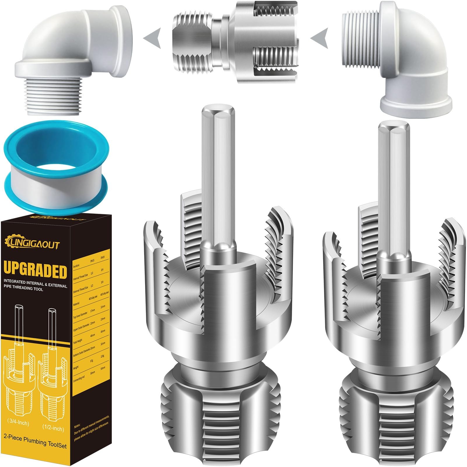 Internal & External Pipe Threading Tool, PVC Pipe Threader, Pipe Threading To…
