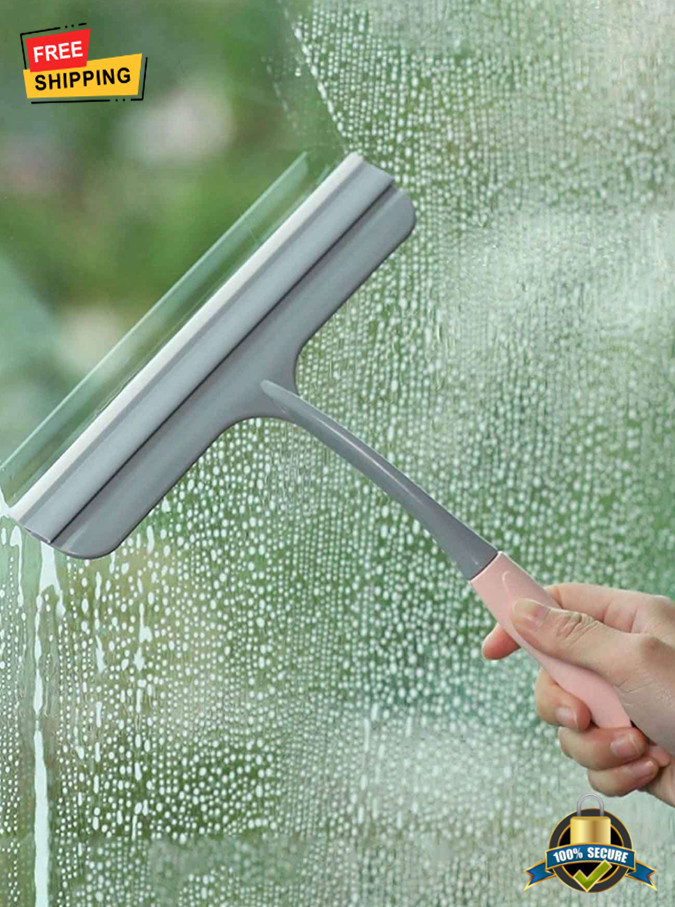 Silicone Glass Scraper with Anti-Slip Handle for Window and Glass Cleaning Tool