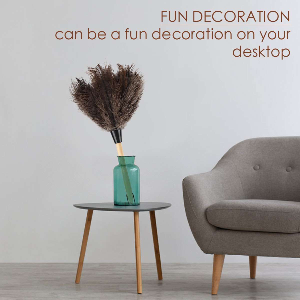 2Pcs 16″ Ostrich Feather Duster Durable Dust Collecting Cleaning Tool In Wool US