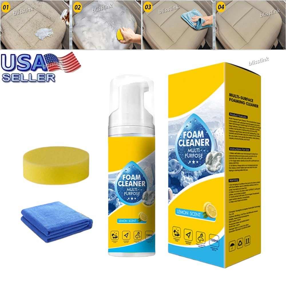 4-in-1 Multi-Enzyme Foam Cleaner, All-Purpose Spray 5oz with Sponge & Towel