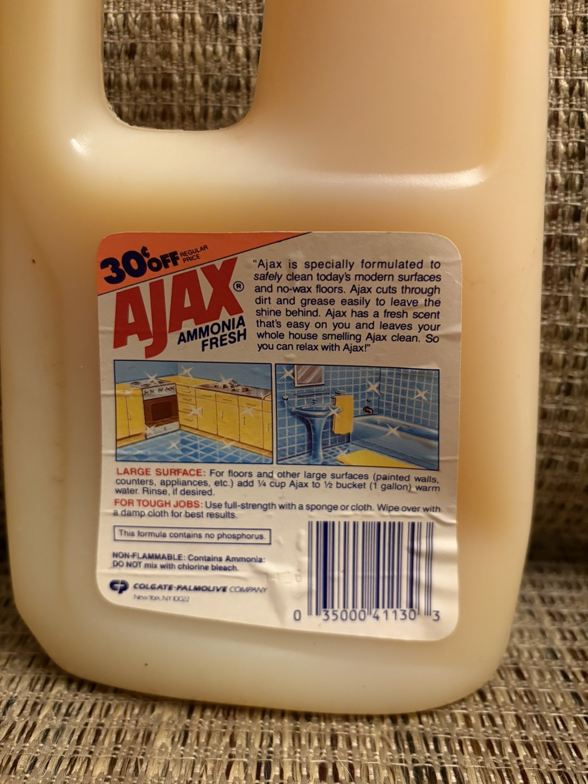 VTG Ajax® Colgate Palmolive 28 Fl Oz All-Purpose Cleaner w Ammonia movie prop