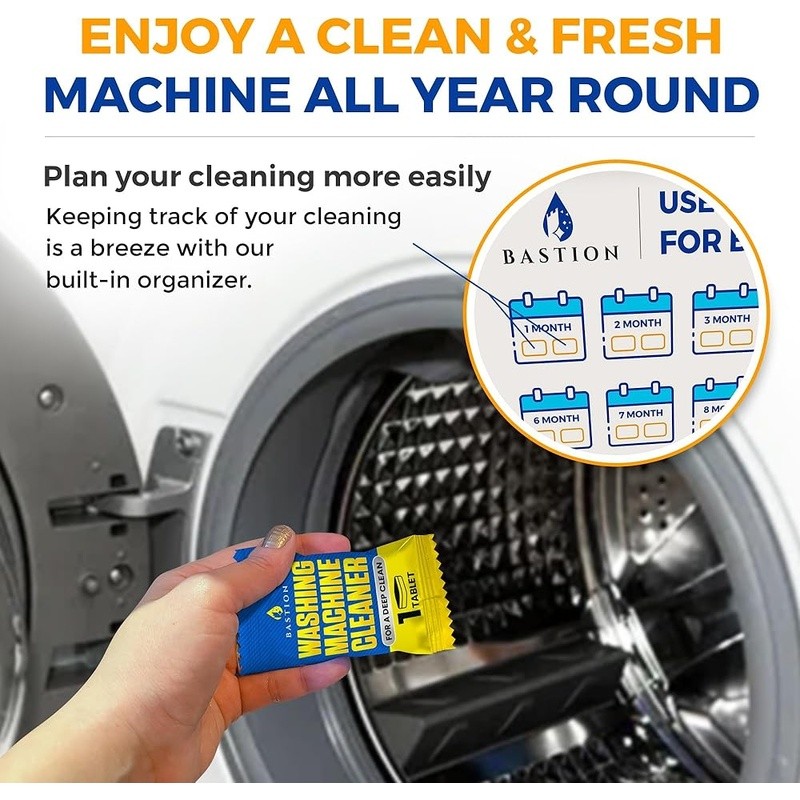 Washing Machine Cleaner Tablets Odor Elimination Eco Friendly 6 Pack Supply New