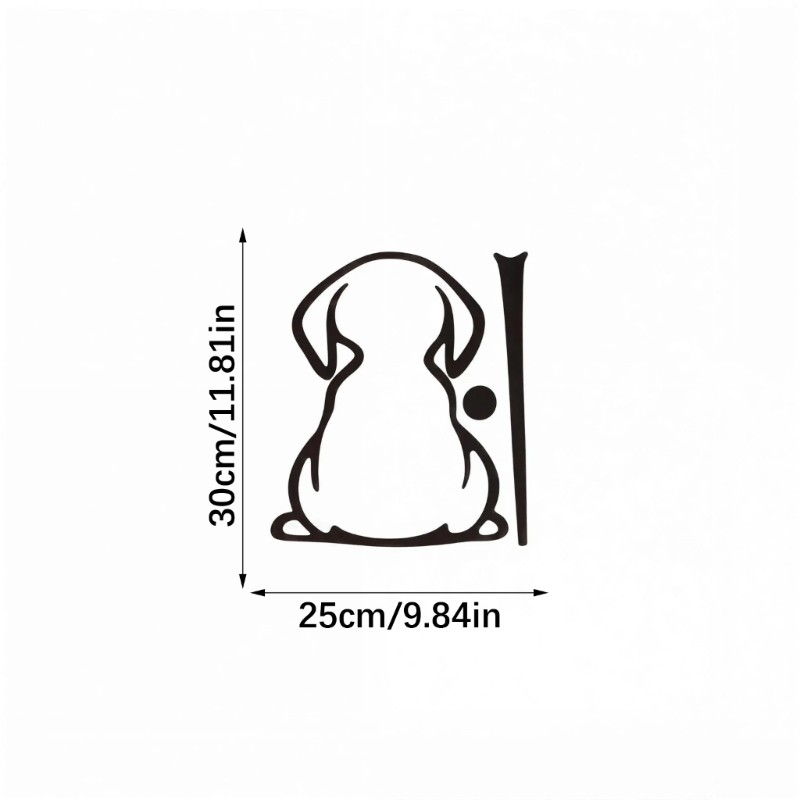 Cartoon Back Windshield Wiper Sticker With Dog Figure For Auto Glass PVC Decors