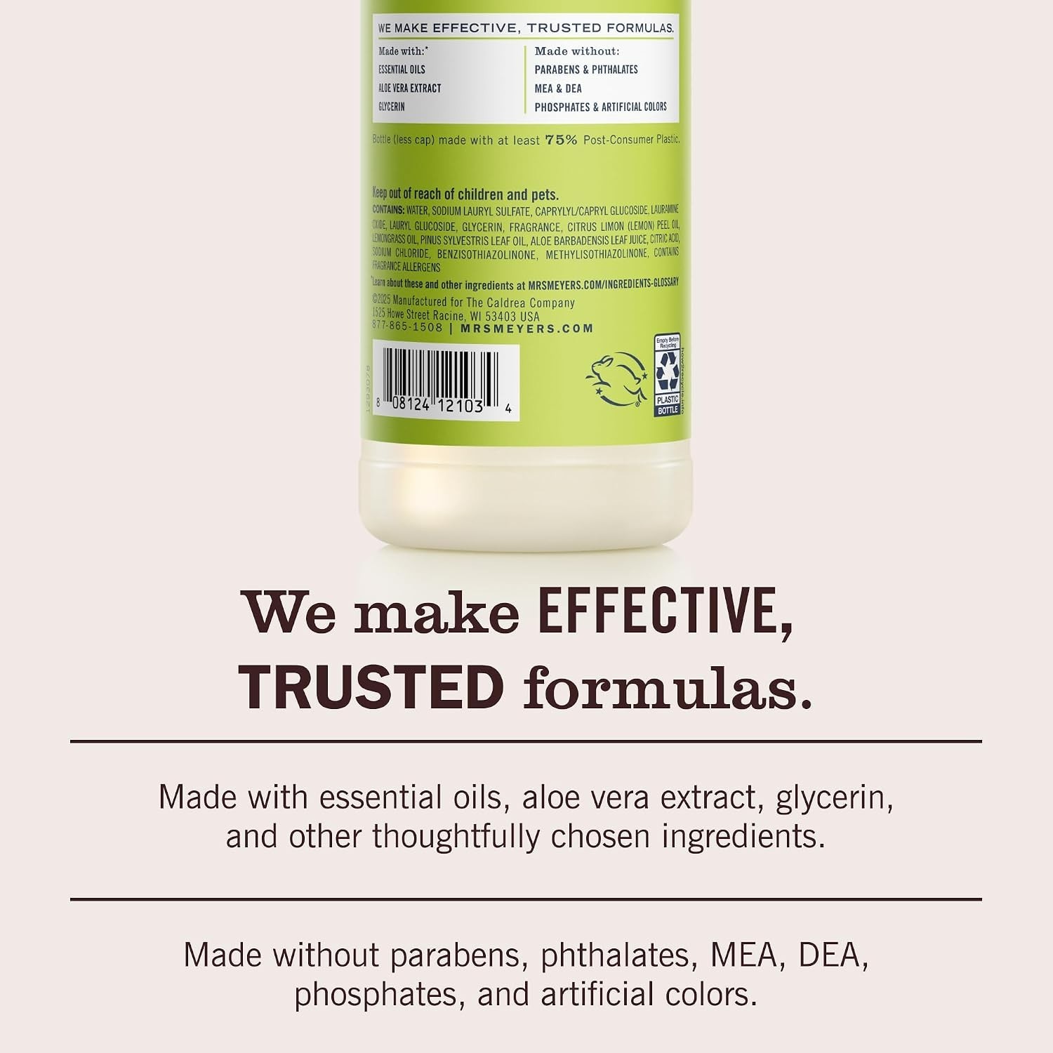 MRS. MEYER’S CLEAN DAY Liquid Dish Soap, Lemon Verbena, 16 fl. Oz