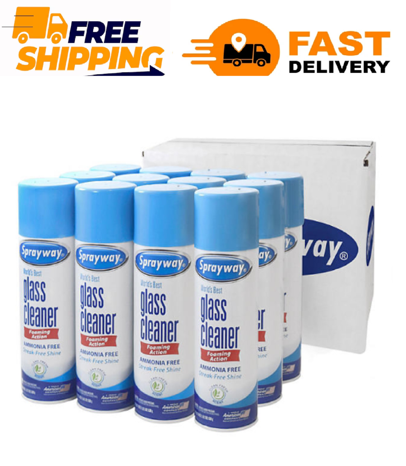 Sprayway SW050-12 Glass Cleaner, 19oz – 12 Pack FREE SHIPPING