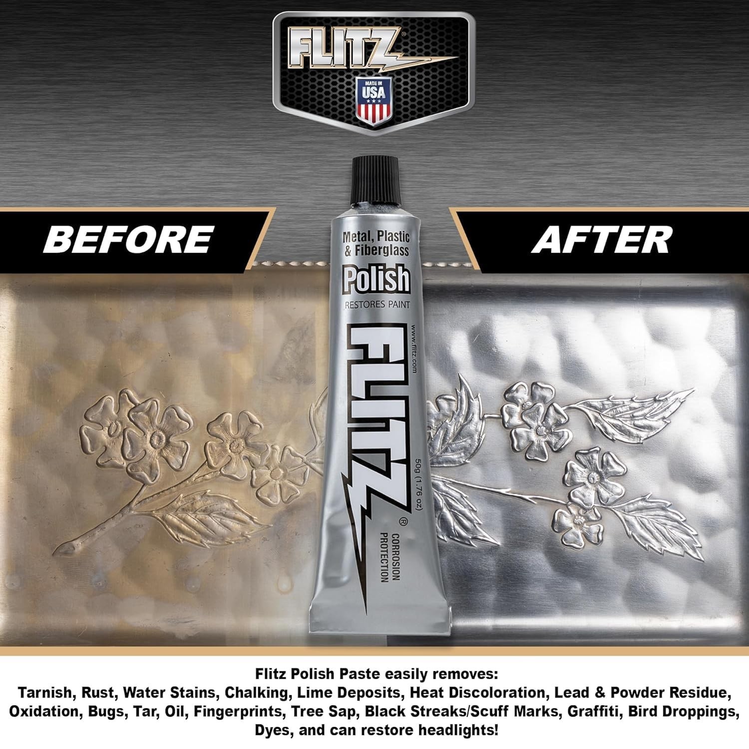 Flitz Multi-Purpose Polish and Cleaner Paste for Metal, Plastic, Fiberglass